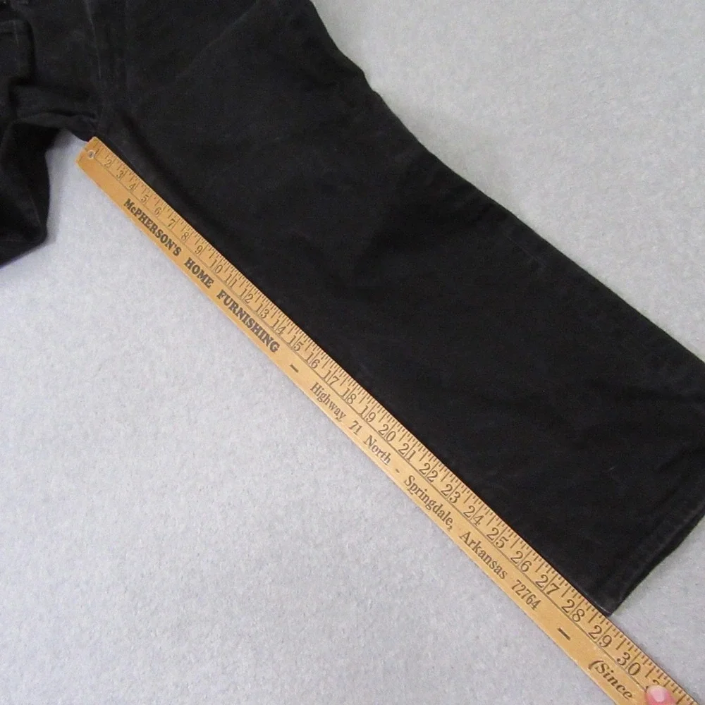Levi's Mens Premium 502 Straight Leg Jeans 38 x‎ 30 Dark Black Stretch Red